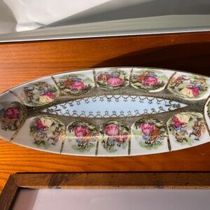 Arnart Royal Vienna Porcelain Oval Relish/Trinket Dish- Courting Couple/Scenes